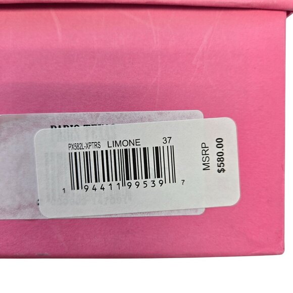 Paris Texas Carla Printed Python Leather Sandals in Limone Size 37/US 7 - Picture 5 of 11